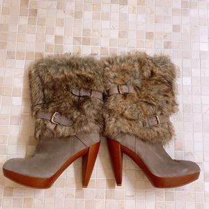 Nine West fur suede boots 7 nwot